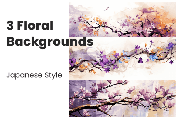 3 Floral Backgrounds in Japanese Style: Elevate Your Designs