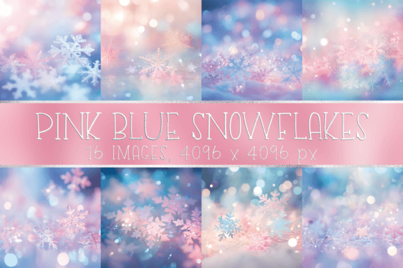 Designing with a Frosty Palette: Pastel Pink Blue Snowflake Backgrounds