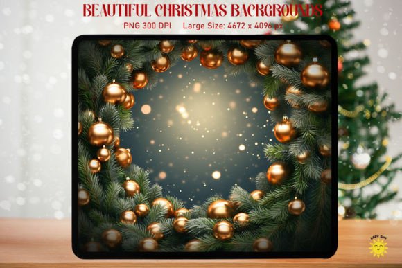 Enchanting Christmas Design with Mystical Wreath Backgrounds