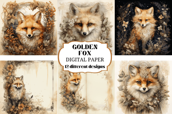 Golden Fox Digital Paper Backgrounds: Rich Textures for Creative Projects