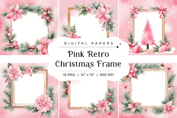 Pink Retro Christmas Frame Backgrounds: A Designer’s Guide to Vintage Holiday Charm