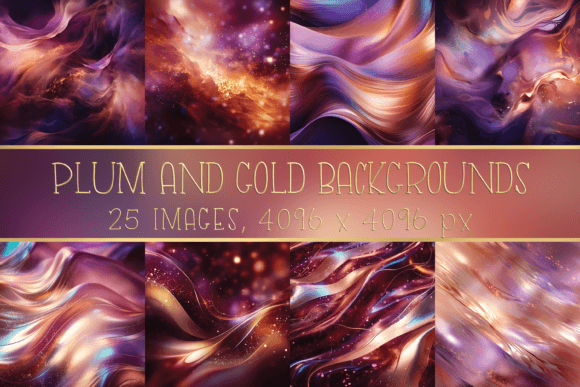 Plum Burgundy and Gold Backgrounds: A Designer's Collection