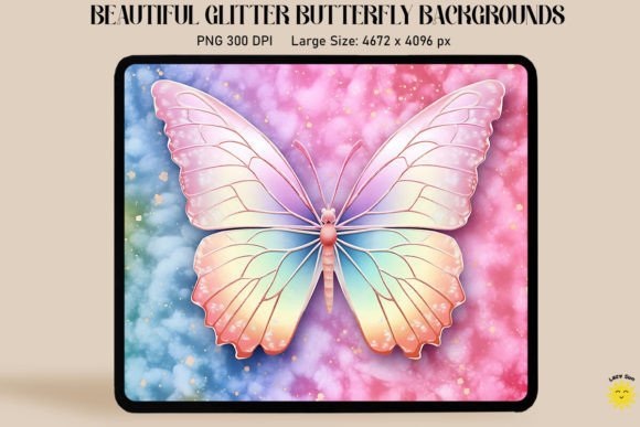 Rainbow Pastel Butterfly Backgrounds for Creative Projects