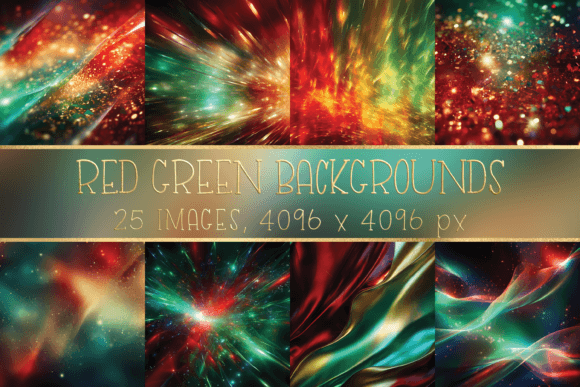 Red Green Gold Christmas Backgrounds for Holiday Design