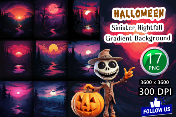 Sinister Nightfall Gradient Backgrounds: Mastering Halloween Atmosphere