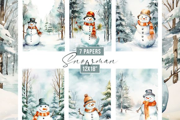 Watercolor Christmas Snowman Backgrounds: A Frosty Canvas for Festive Projects