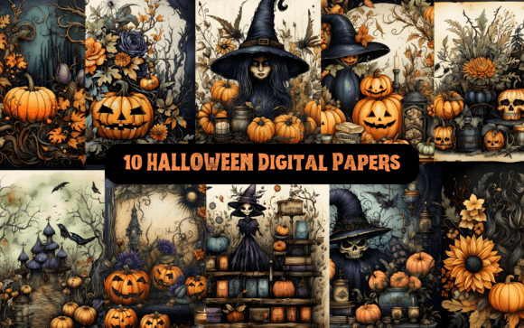 Watercolor Halloween Backgrounds: Spooky, Stylish Digital Paper