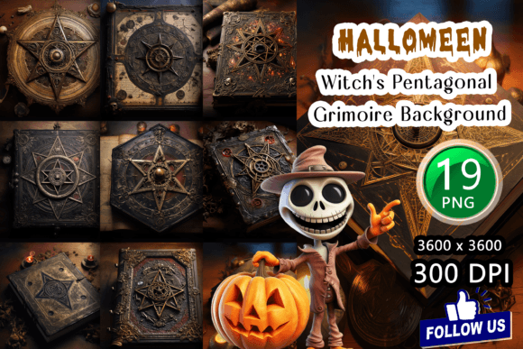 Witch's Pentagonal Grimoire Backgrounds: A Designer's Guide